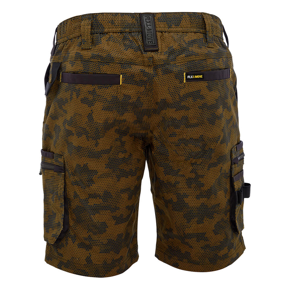 Bisley BSHC1337 Canvas Camo Cargo Short - Limited Edition Army Honeycomb Back