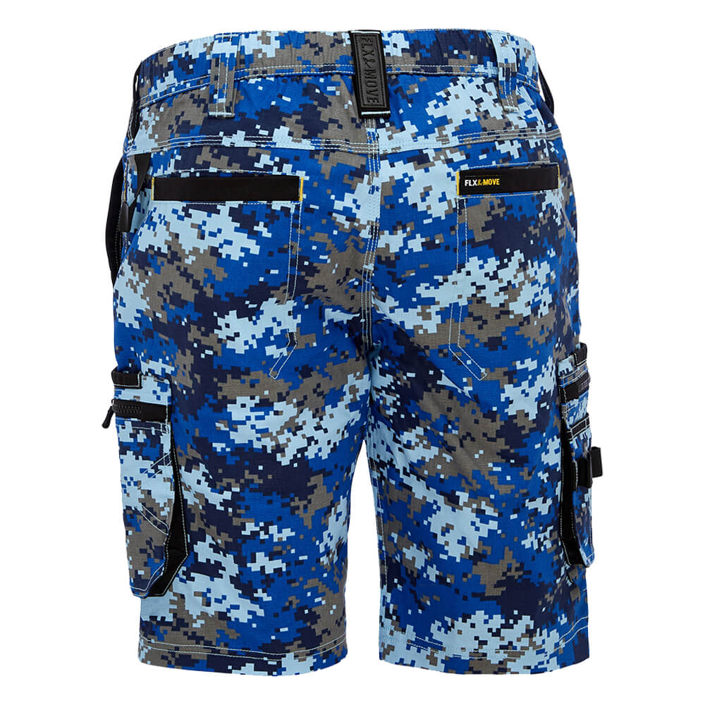 Bisley BSHC1337 Canvas Camo Cargo Short - Limited Edition Marine Digital Back