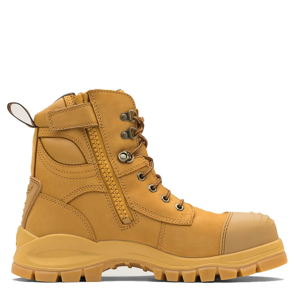 Blundstone 992 Lace Up Zip Side Steel Cap Boots Wheat View 2