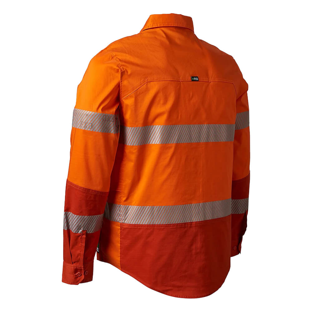 FXD LSH2T Mens Hi-Vis Taped Shirt Back Orange LHS