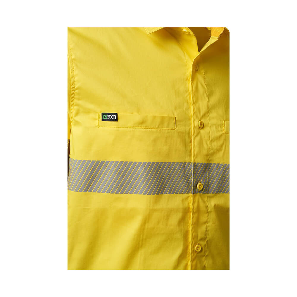 FXD LSH2T Mens Hi-Vis Taped Shirt Yellow Front Pocket