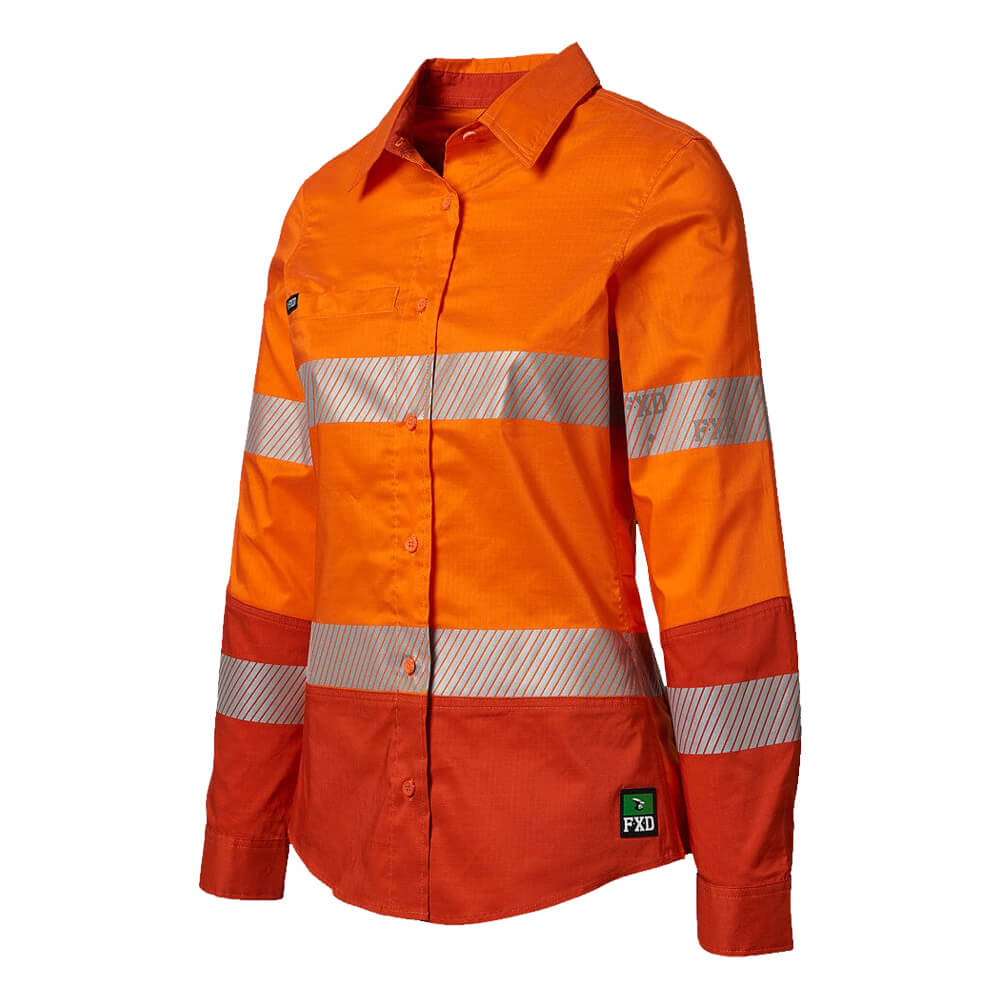 FXD LSH2WT Womens Hi-Vis Taped Shirt Orange LHS