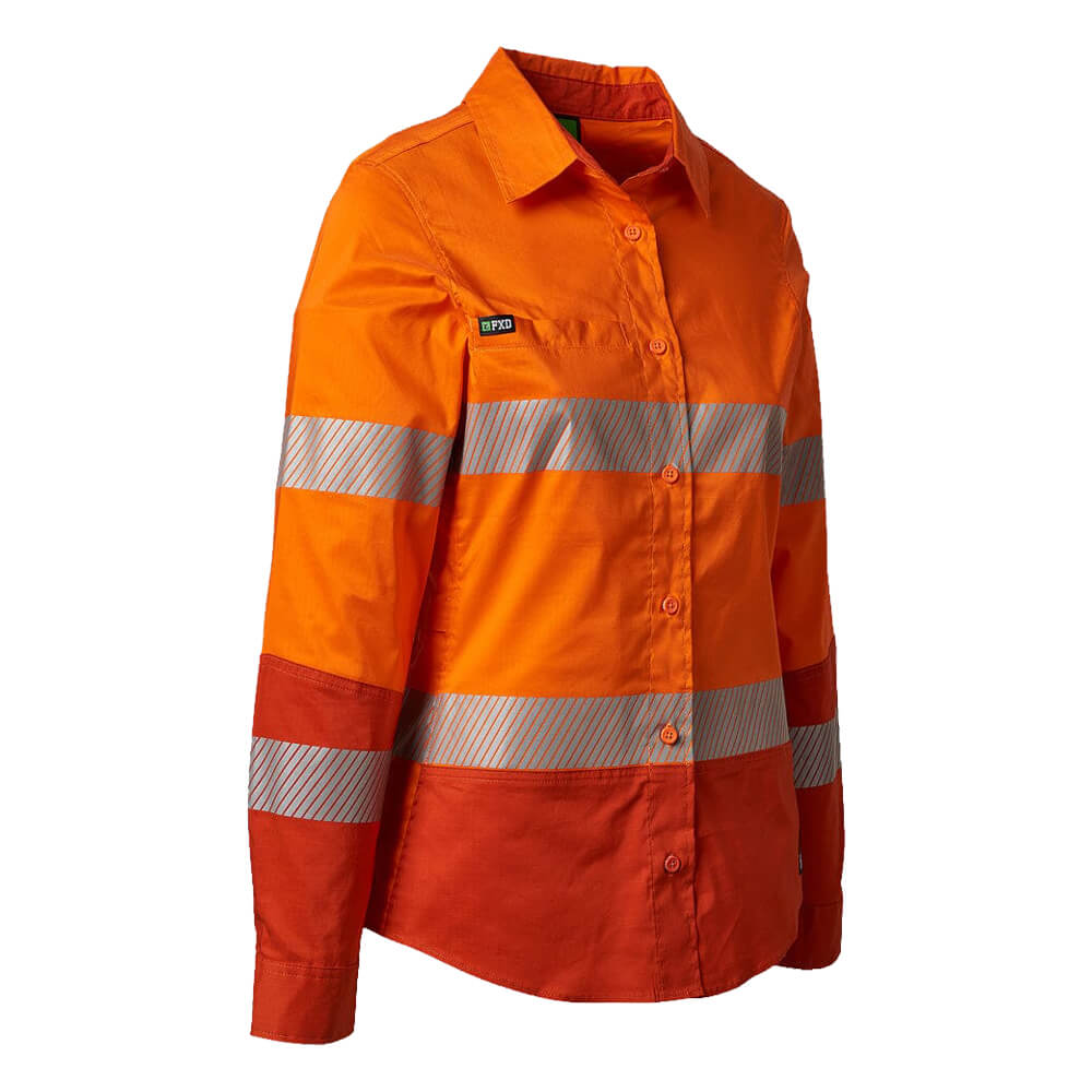 FXD LSH2WT Womens Hi-Vis Taped Shirt Orange RHS