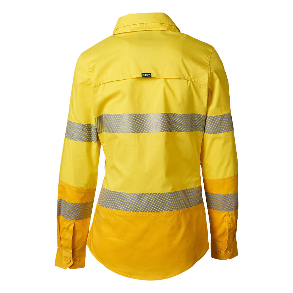 FXD LSH2WT Womens Hi-Vis Taped Shirt Yellow Back