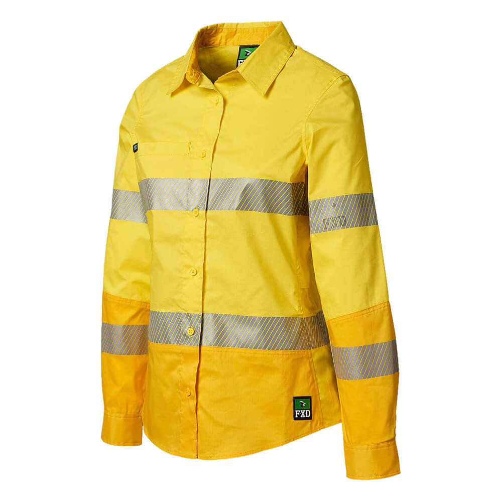 FXD LSH2WT Womens Hi-Vis Taped Shirt Yellow LHS