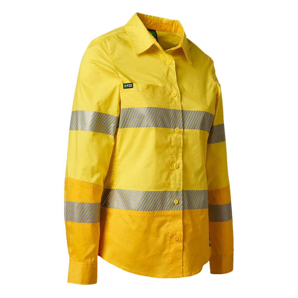 FXD LSH2WT Womens Hi-Vis Taped Shirt Yellow RHS