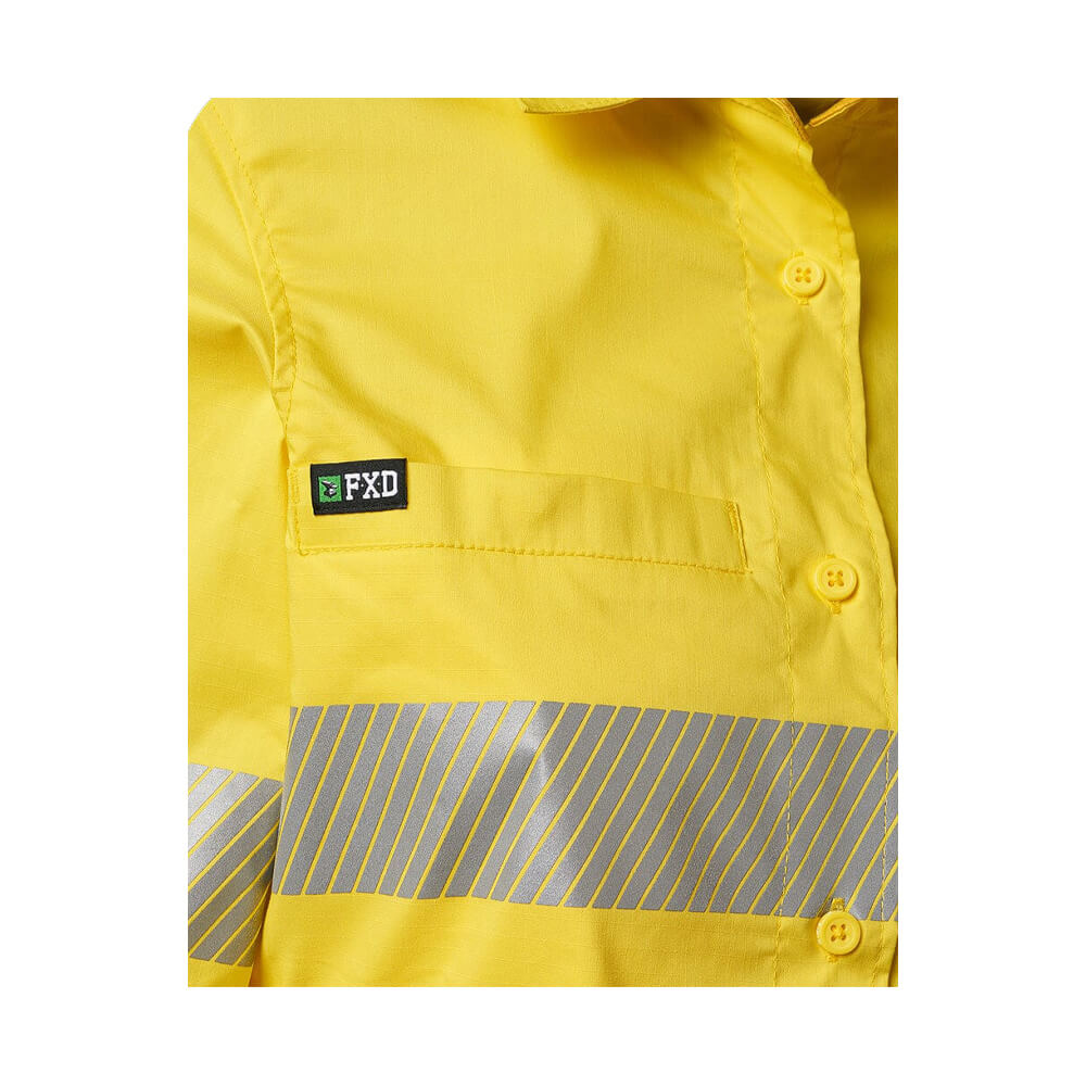 FXD LSH2WT Womens Hi-Vis Taped Shirt Yellow Front Pocket