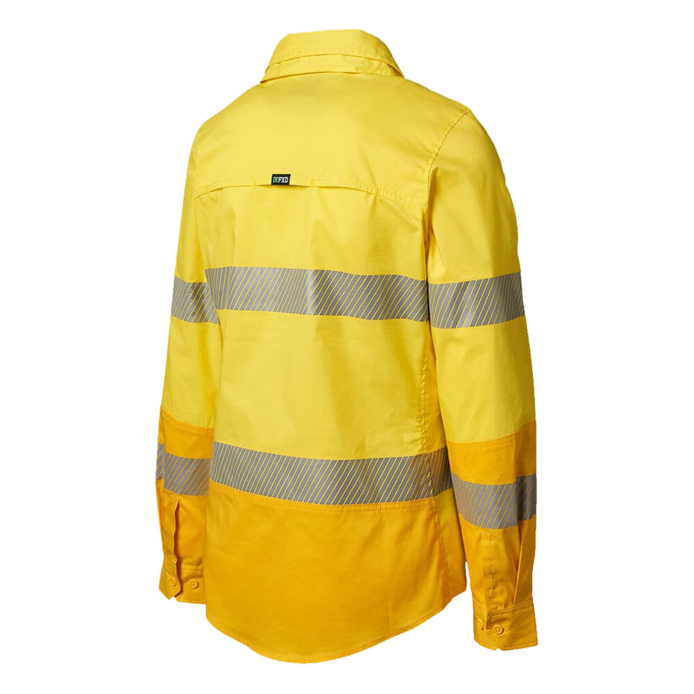 FXD LSH2WT Womens Hi-Vis Taped Shirt Yellow Back LHS