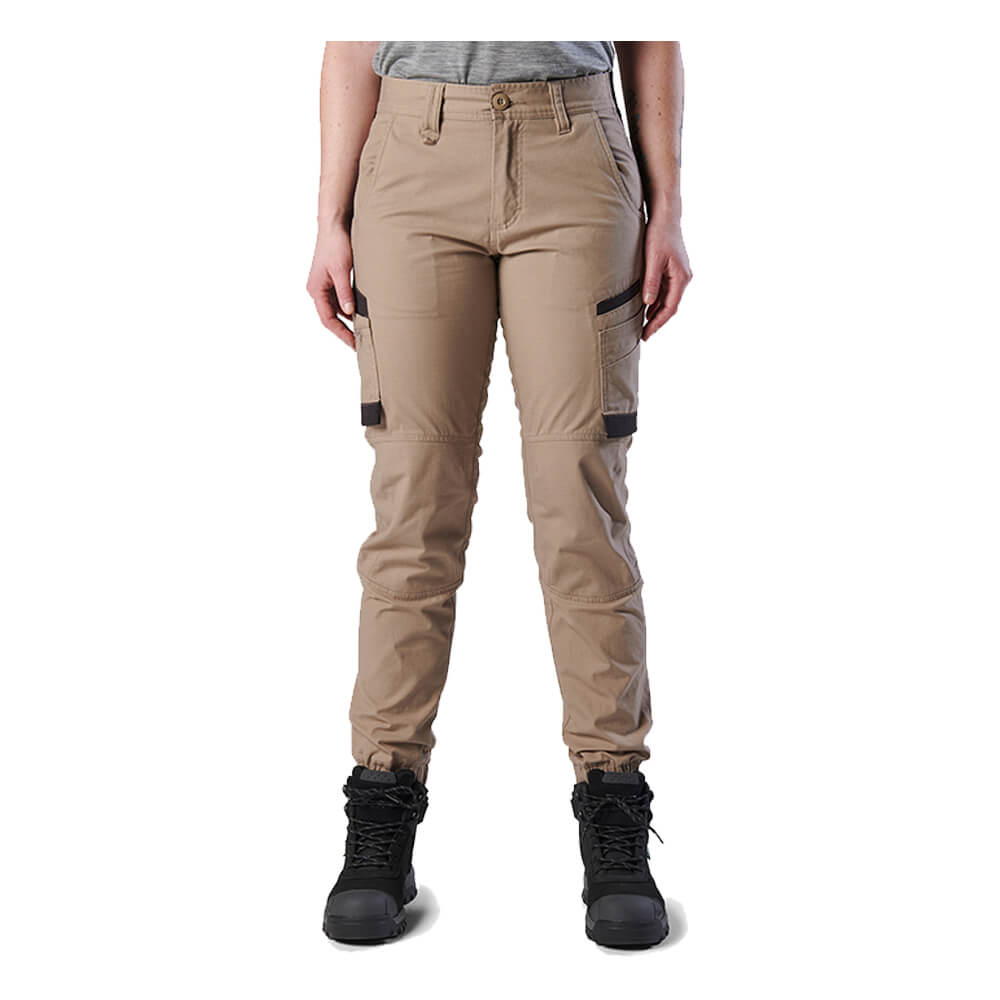 FXD WP8W Womens Ripstop Cuffed Pants Khaki Front