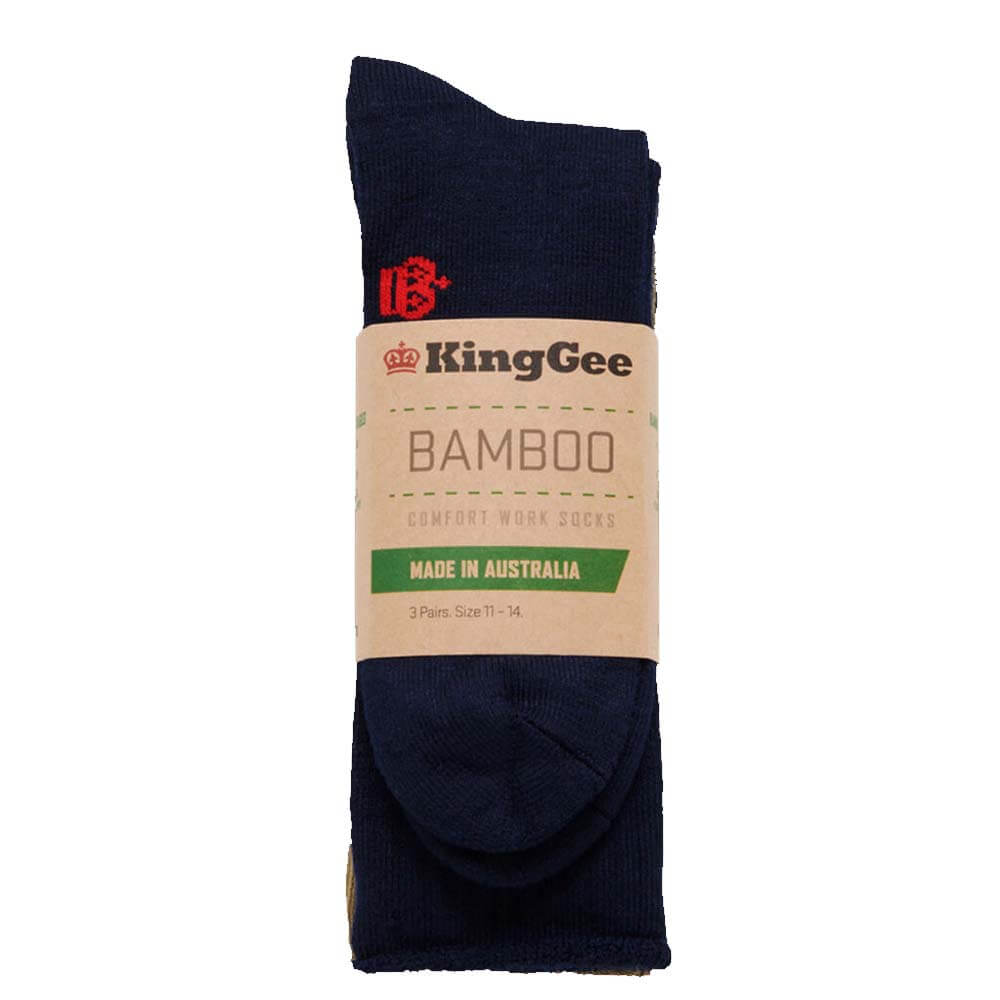 King Gee K09271 3 Pack Bamboo Socks Mixed Colours Packed