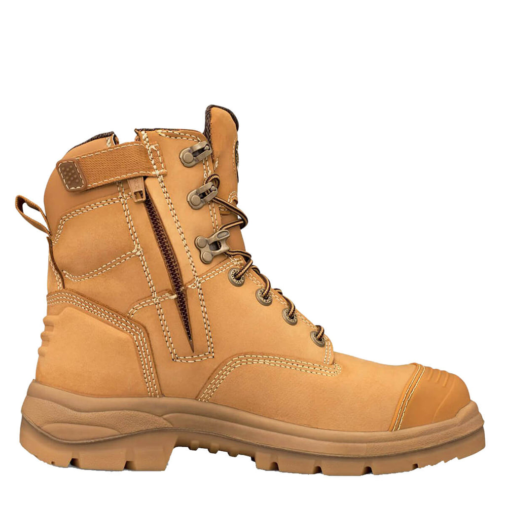 Oliver AT 55-332Z Lace Up Zip Side Work Boot Wheat