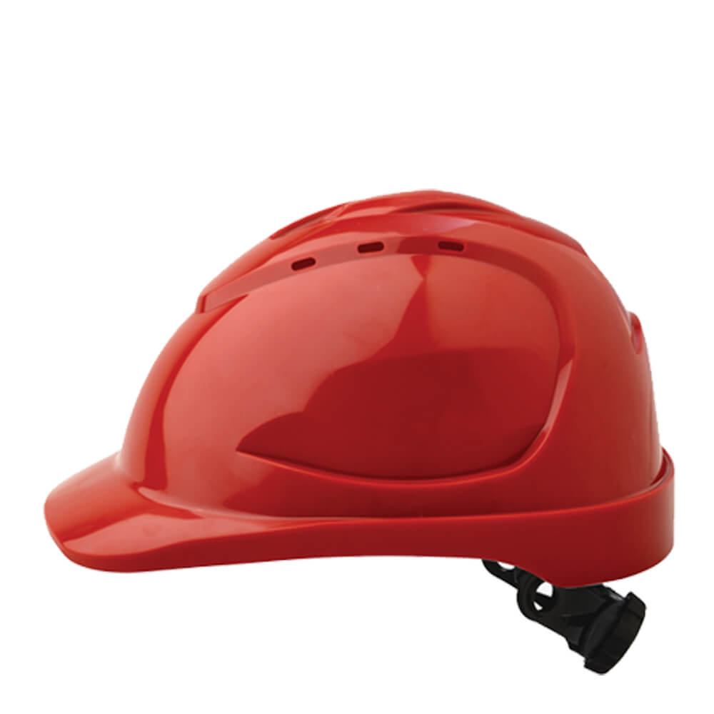 Pro Choice HHV9R Vented Hard Hat with Ratchet Harness Red