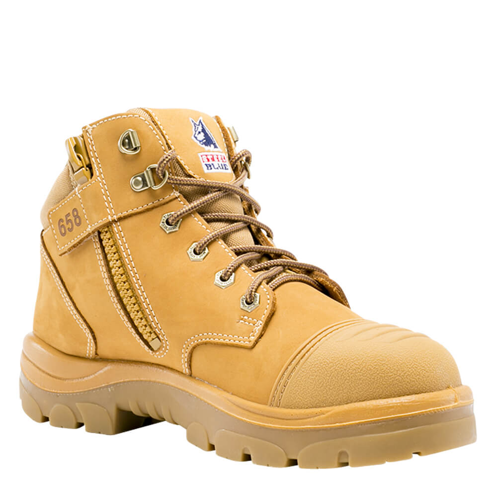 Steel Blue Parkes Lace Zip Safety Boots Wheat
