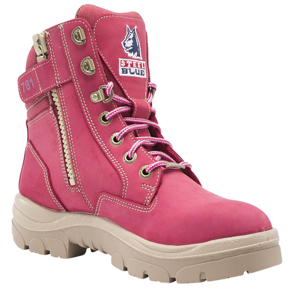 Steel Blue Southern Cross Ladies Lace Zip Safety Boots Pink – Worklocker  Toowoomba