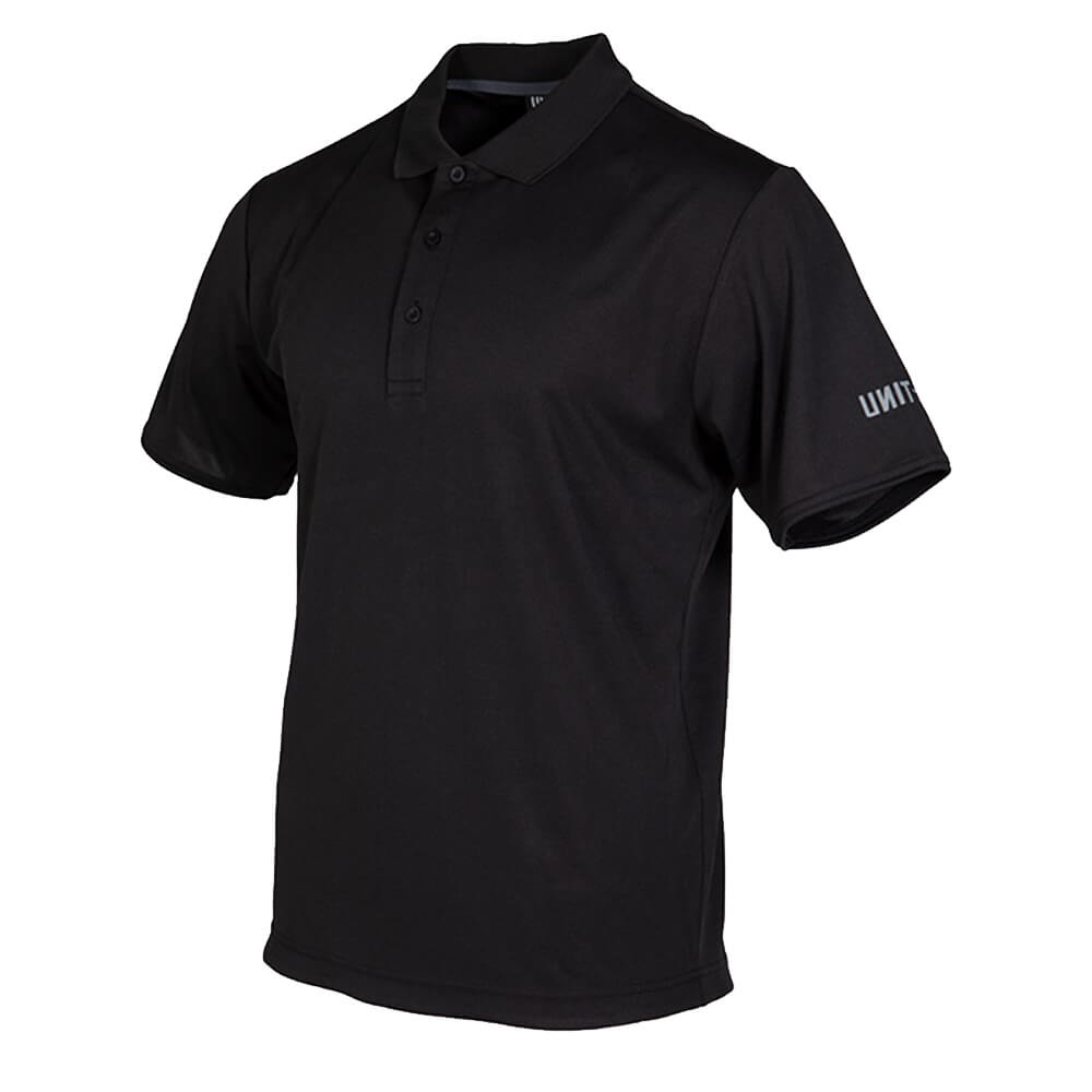 Unit Bolt Mens Polo Black Front