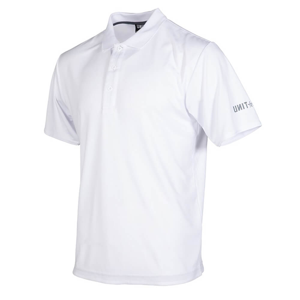 Unit Bolt Mens Polo White Front