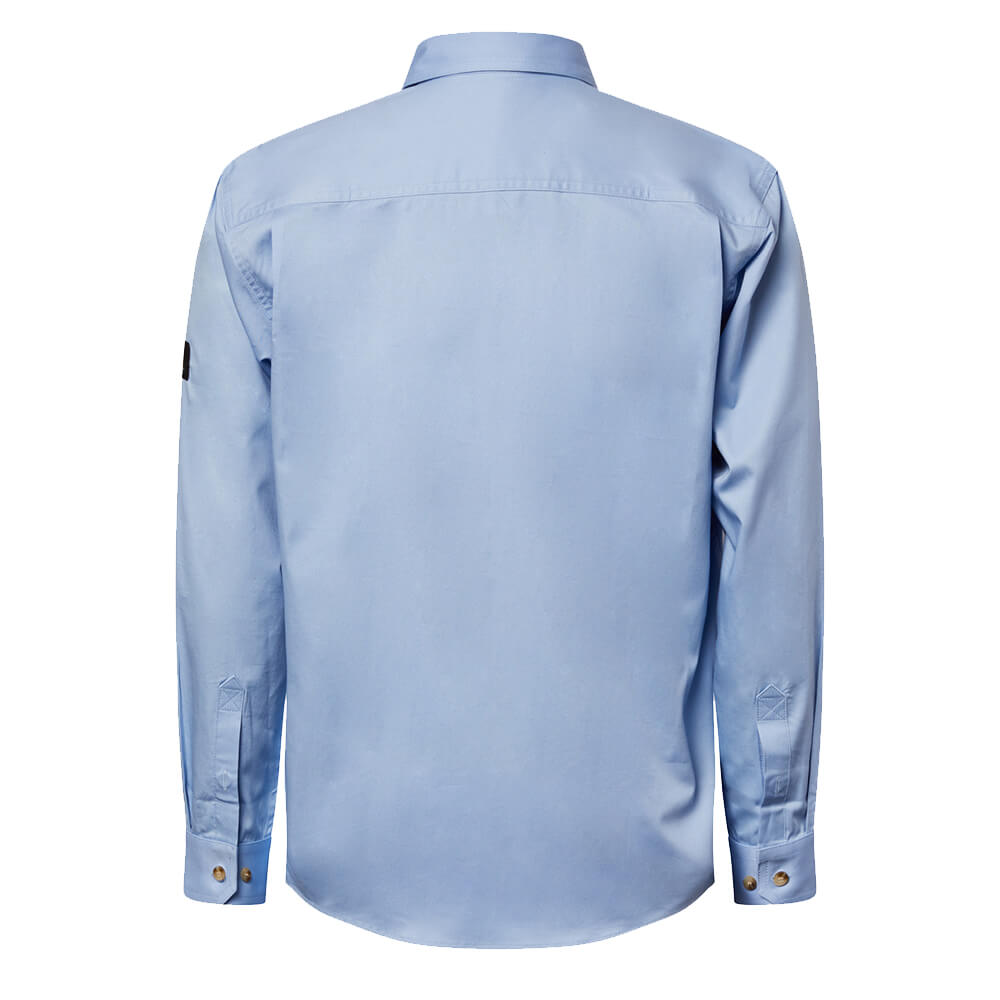 WorkCraft WS3029 Half Placket Shirt Long Sleeve SkyWay Back