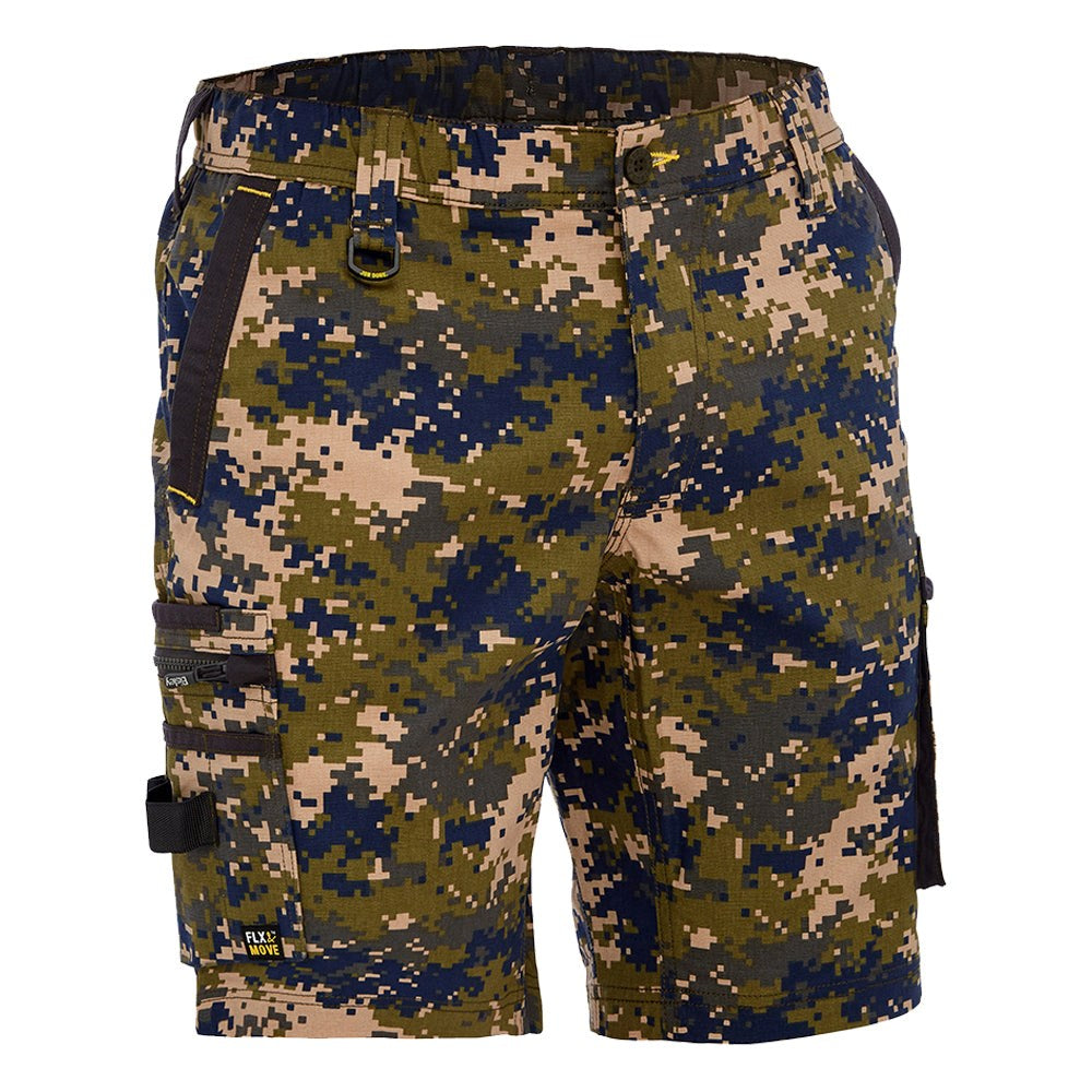 Bisley BSHC1337 Canvas Camo Cargo Short - Limited Edition Army Digital Front