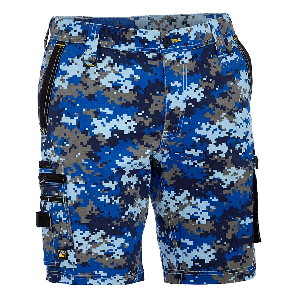 Bisley BSHC1337 Canvas Camo Cargo Short - Limited Edition Marine Digital Front