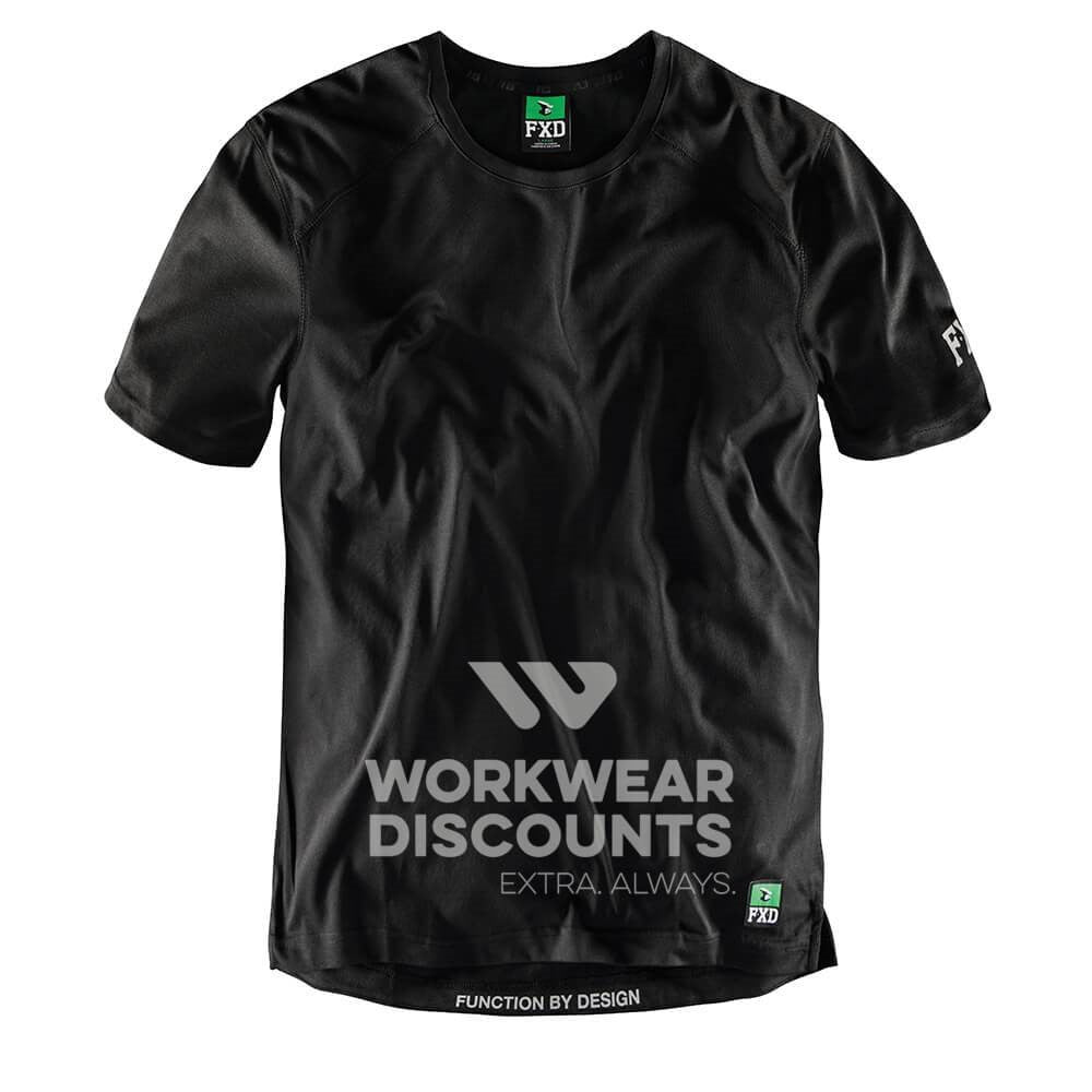 FXD WT3 Silvadur Antimicrobial Tech Tee Black Front