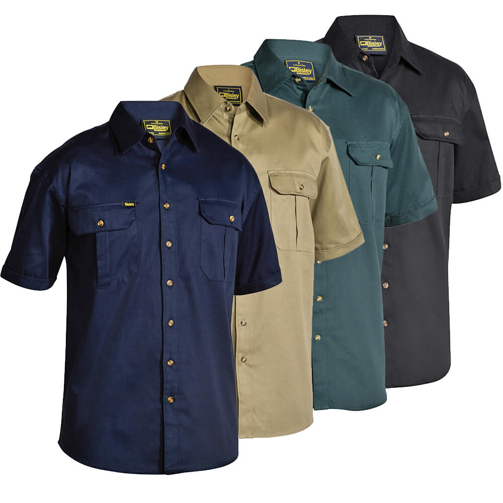 Bisley BS1433 Cotton Drill Shirt Short Sleeve