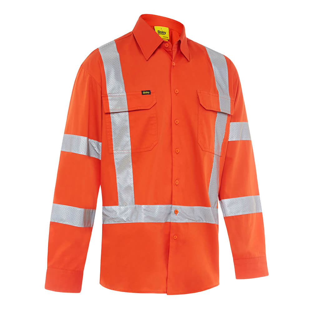 Bisley BS6166XT Hi-Vis Taped X Backed Shirt Long Sleeve